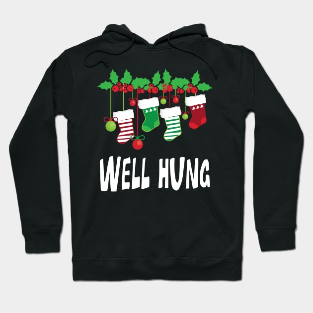 'Funny Well Hung ' Funny Christmas Santa Sock Hoodie by ourwackyhome